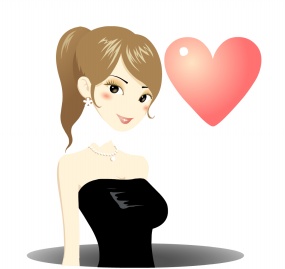 时尚靓丽美女献吻送爱心flash动画